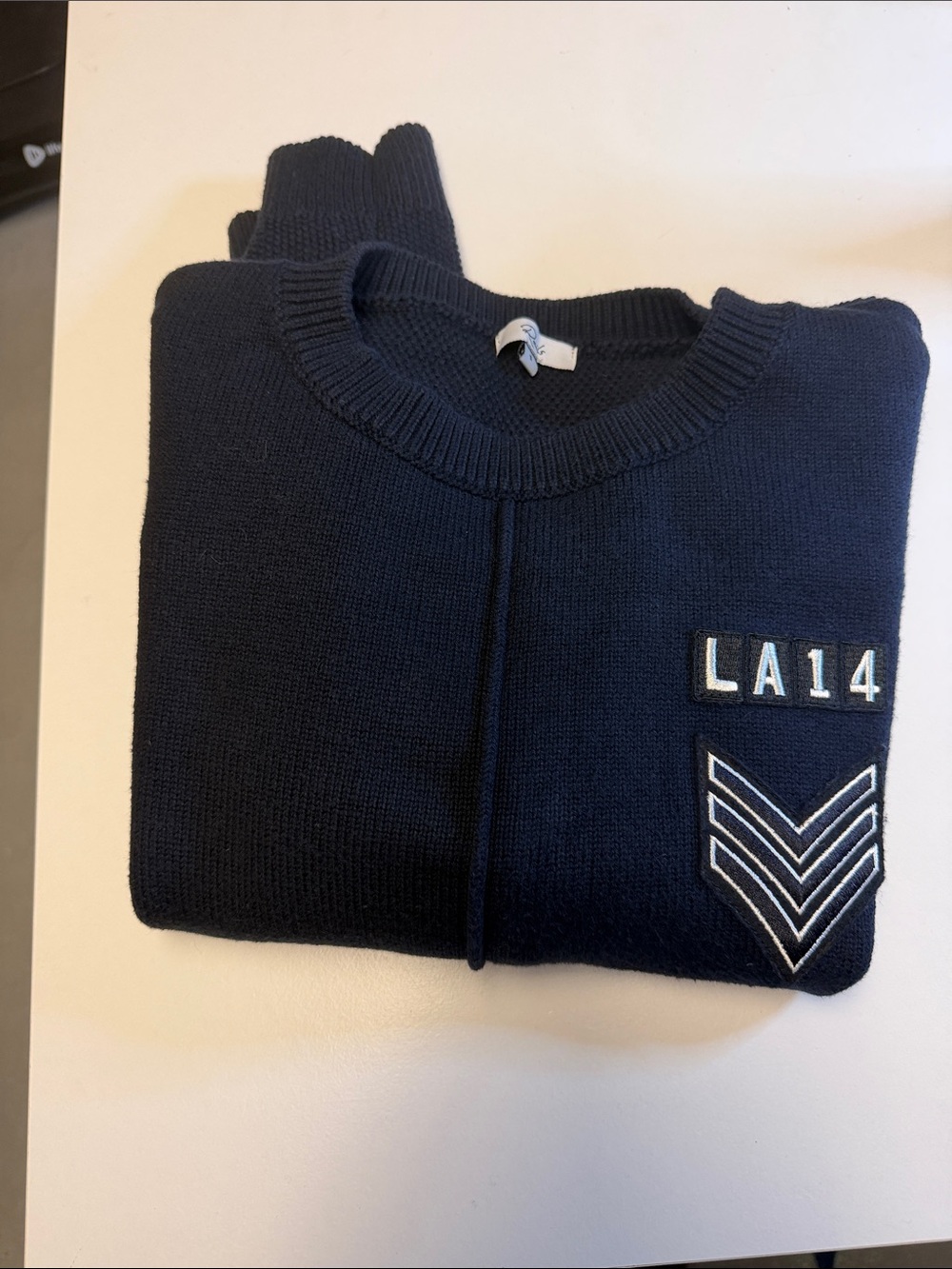 Rails Navy Crewneck Sweater with LA14 Patch